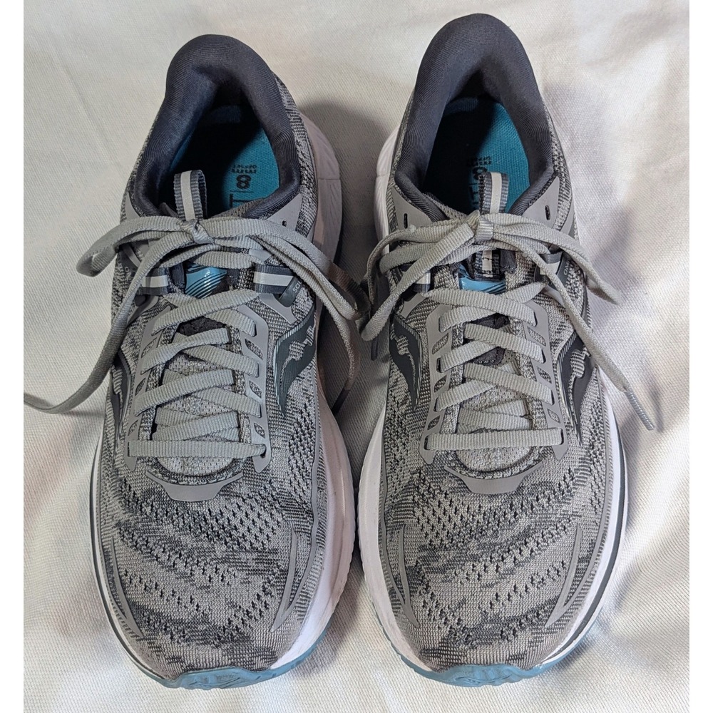 Saucony Omni 20 Womens Running Shoes Size 8 Grey Blue Mesh Low Top S10762-20